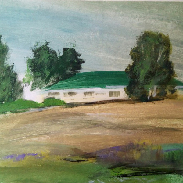 дом с зеленой крышей - пленэр арский камень